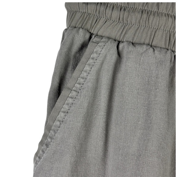 Athleta Bali Linen Drawstring Jogger Style Women’s Pants Gray Size 6 Beach - Picture 5 of 13